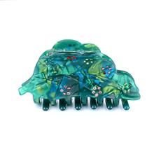 Crystal Flower Clip, Colour: Asymmetric Pearlescent Green