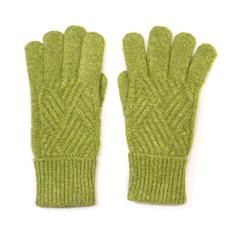 Charlotte Recycled Blend Cable Knit Gloves, Colour: Chartreuse