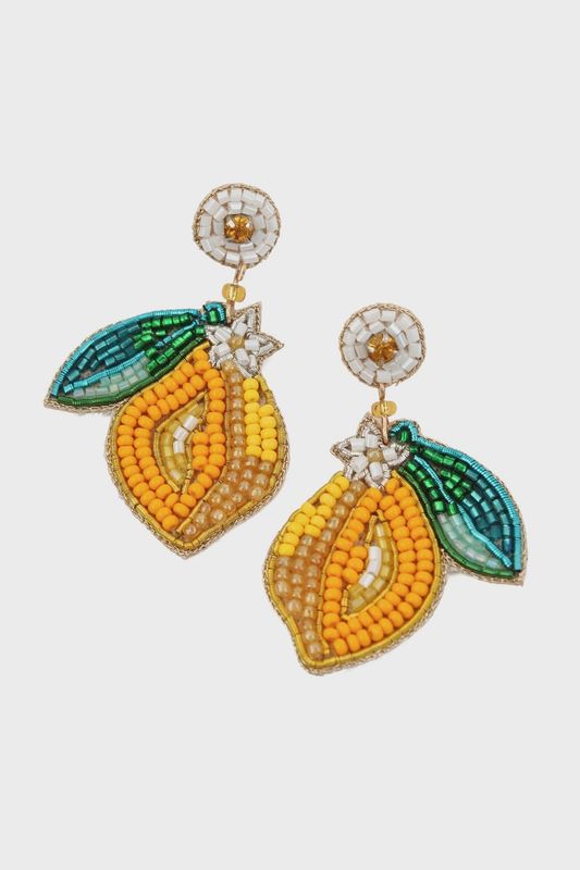 My Doris Lemon Beaded Earrings