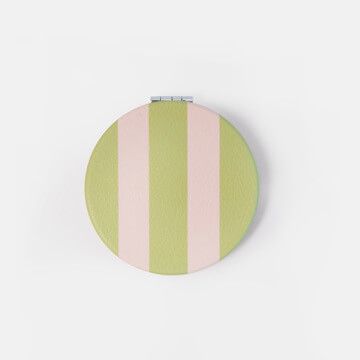 Multi Stripe Round Pocket Mirror