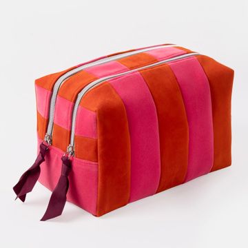 Orange and Pink Stripe Large Travel Washbag