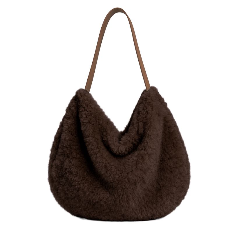 Faux Teddy Fur Slouch Bag