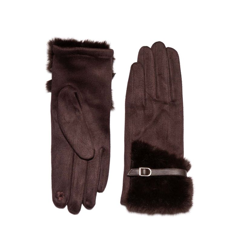 Gloves Faux Fur Detail Touch Screen