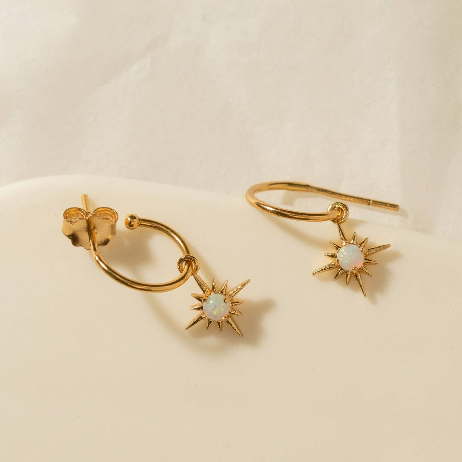 Opal Star Earrings