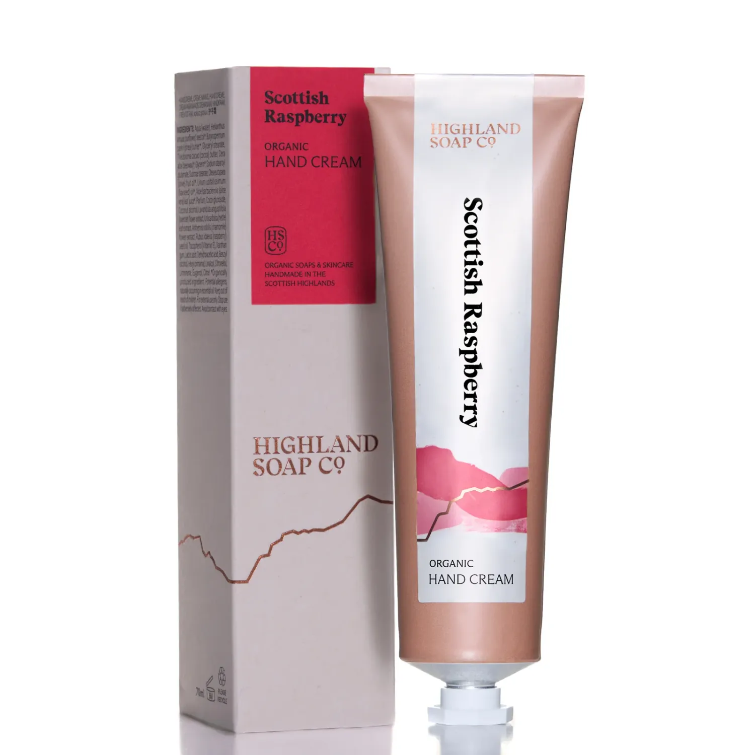 Organic Hand Cream Tube, scent: Wild Scottish Raspberry