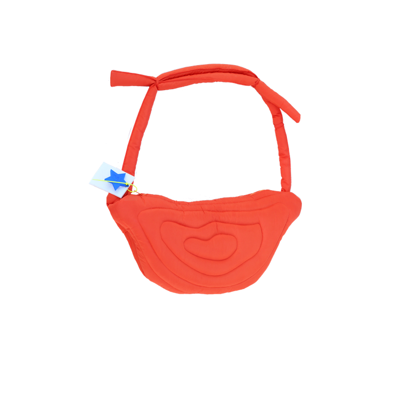 Quilted Orange Puffer Bag
