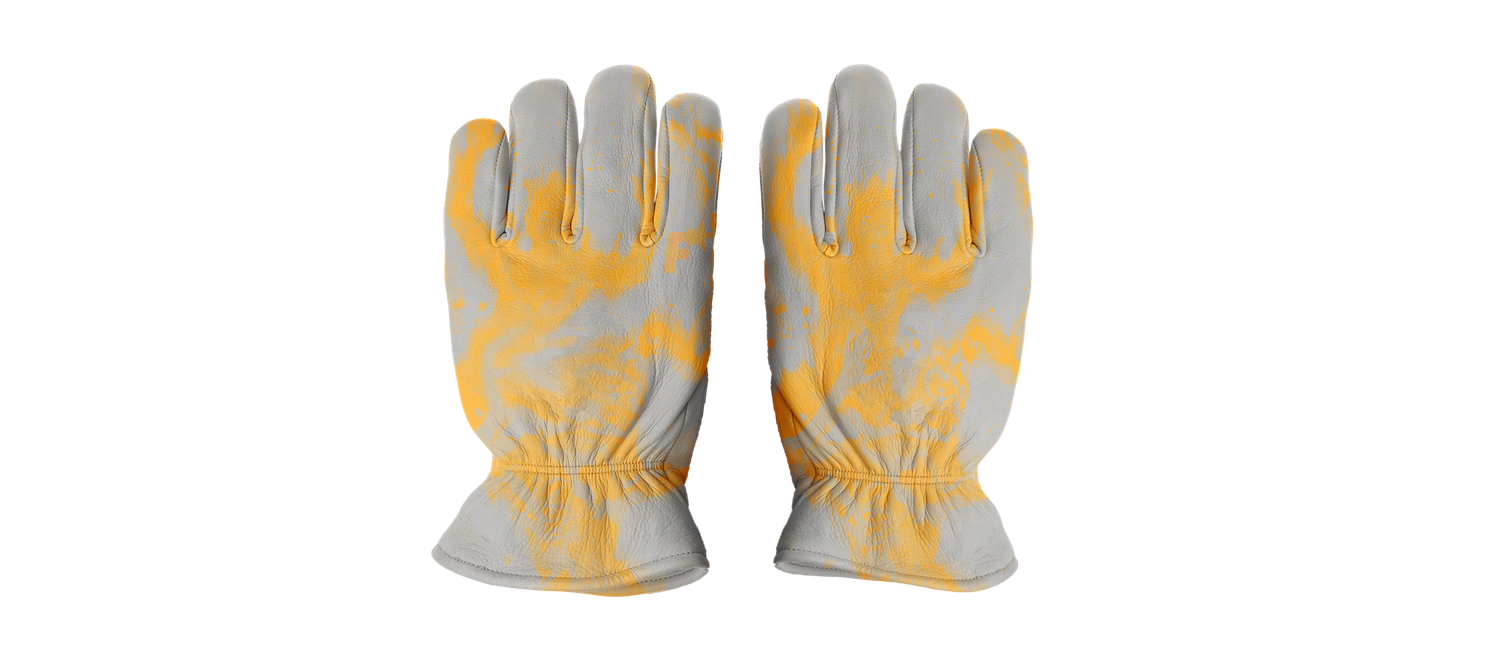 Grey Brushed Leather Gloves