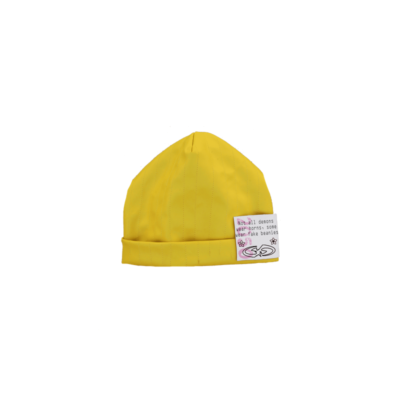 Figures Yellow Leather Beanie