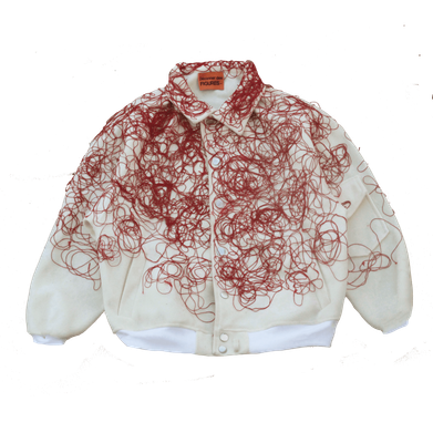 Red Embroidery Strings Jacket