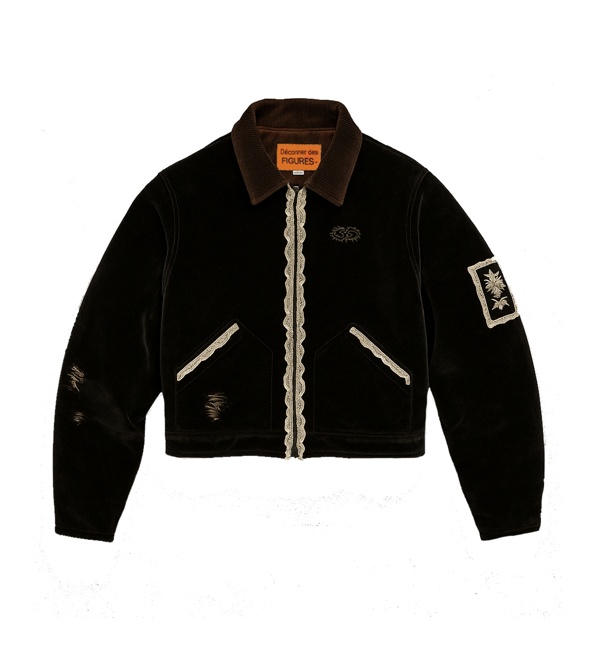 Black Velvet jacket with lace trim