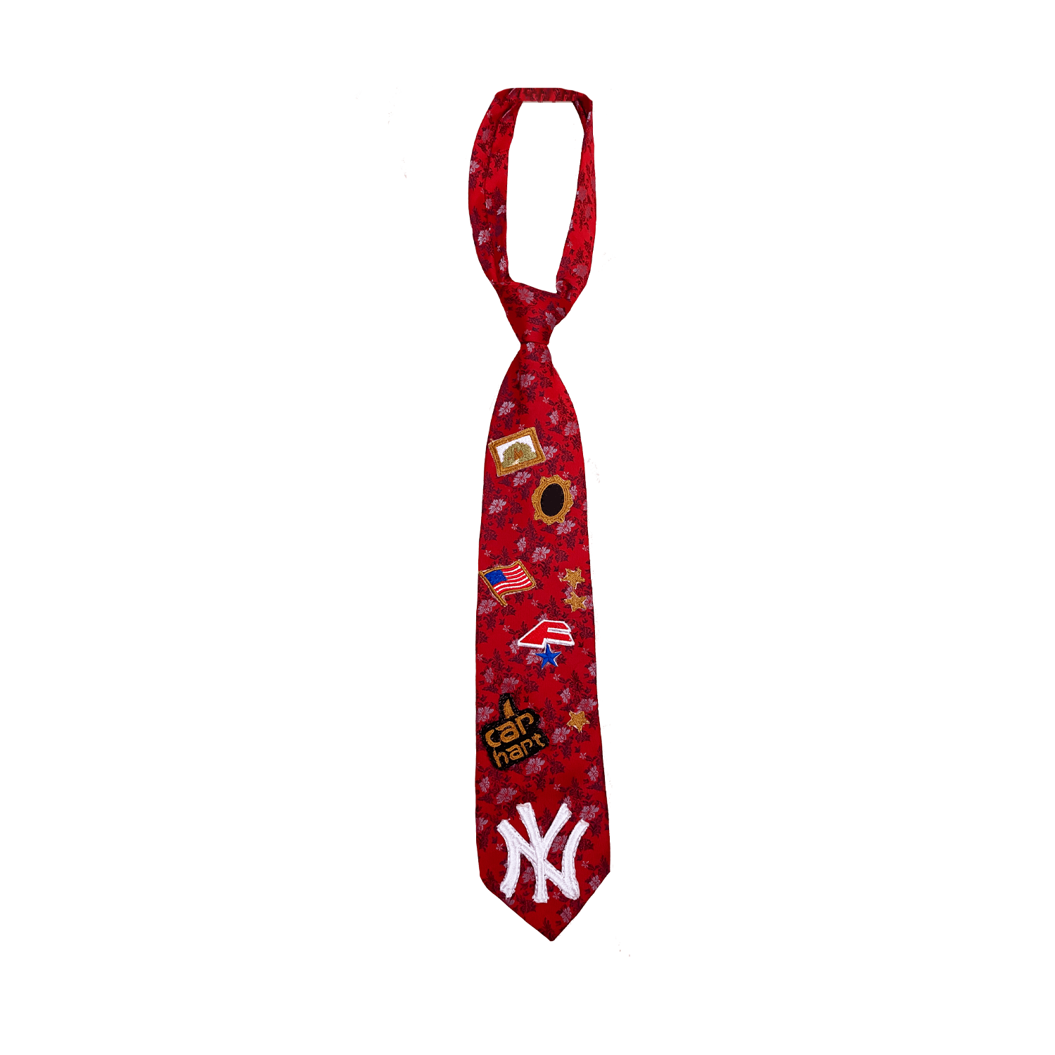 Logos Embroidered Red Cravat