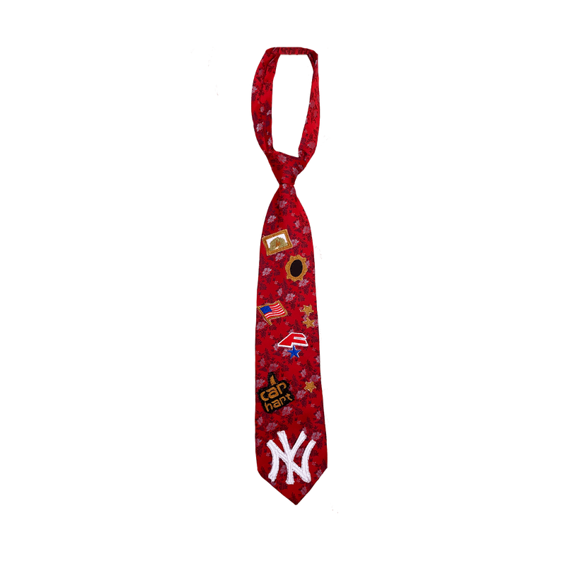 Logos Embroidered Red Cravat