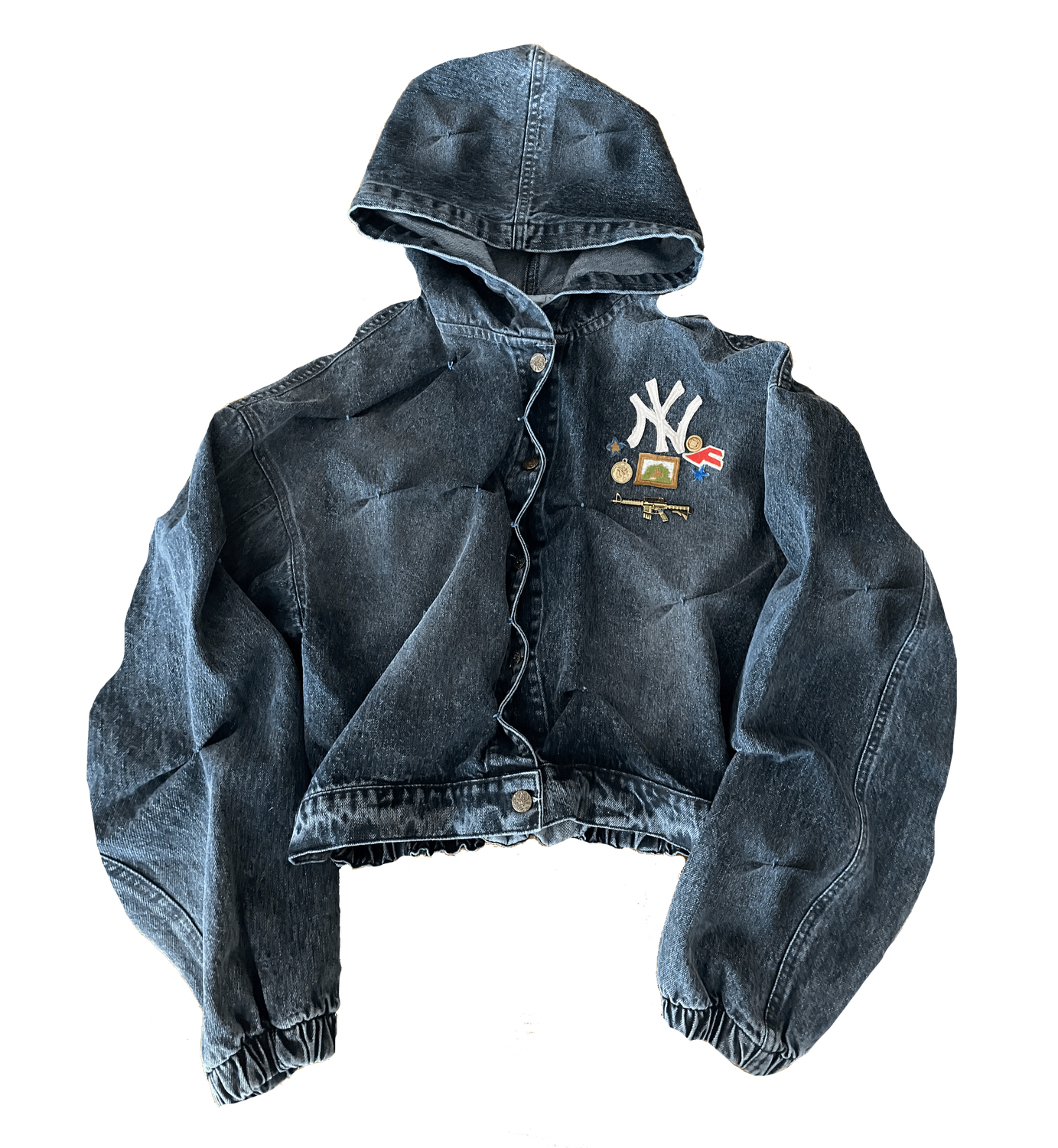 Embroidered Logos Denim Jacket