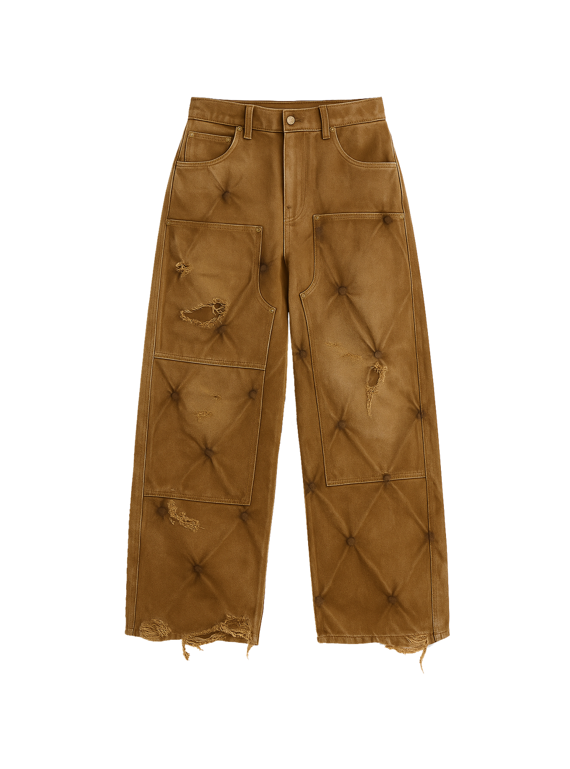 quilted washed out beige pants