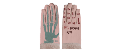 Pink Figures Skeleton Gloves
