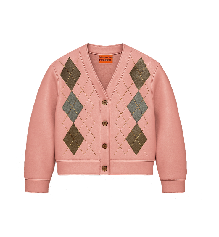 Pink Leather Cardigan