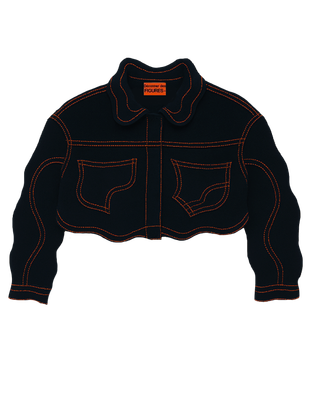 Wave Cut black denim Jacket