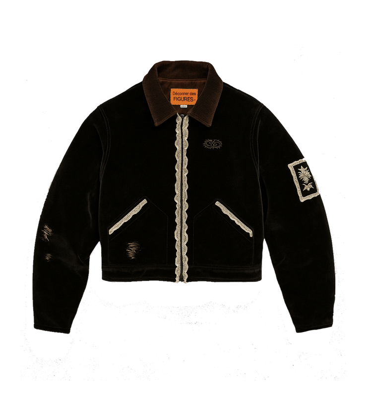 Black Velvet jacket with lace trim