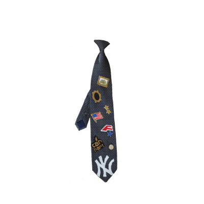 Logos Embroidered Grey Cravat