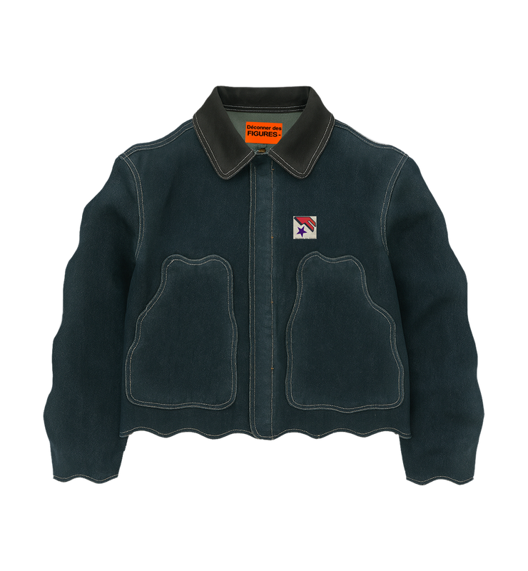 Wave Cut Jacket Charcoal Blue