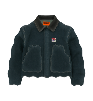 Wave Cut Jacket Charcoal Blue