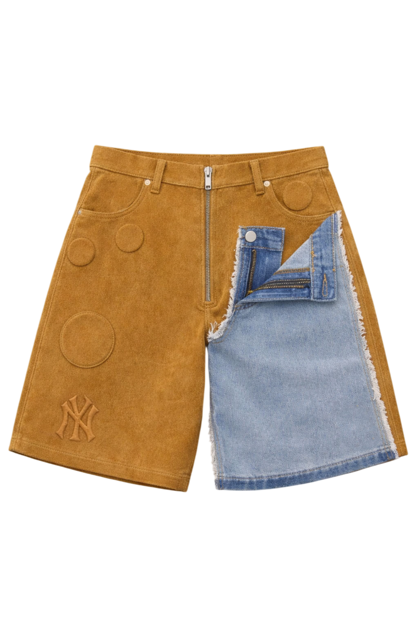 Suede Embossed x Denim Jorts