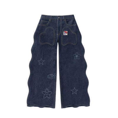 Double pockets wave denim Double pockets wave denim