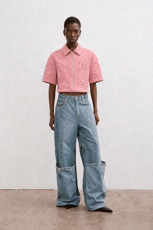 Suede Embossed Stars Pink Shirt