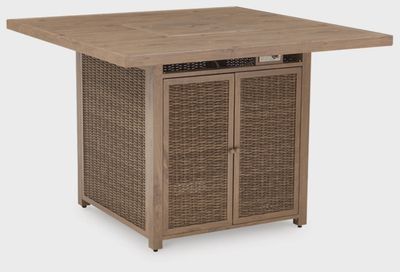Walton Bridge Square Bar Table w/ Fire Pit