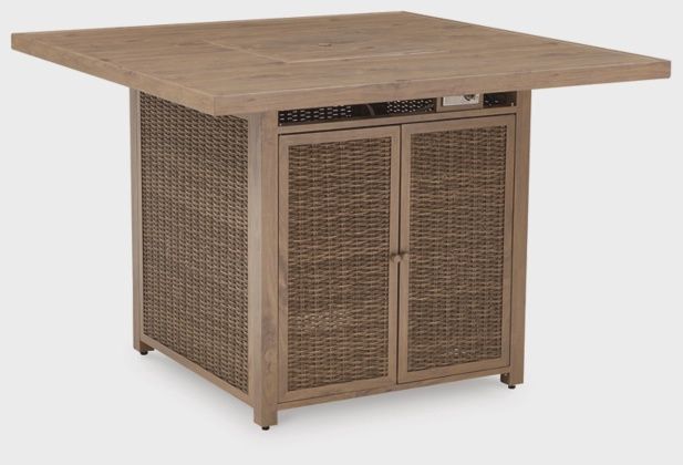 Walton Bridge Square Bar Table w/ Fire Pit