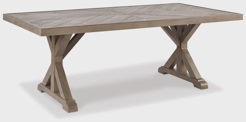 Beachcroft Rectangle Dining Table w/ Umbrella Option