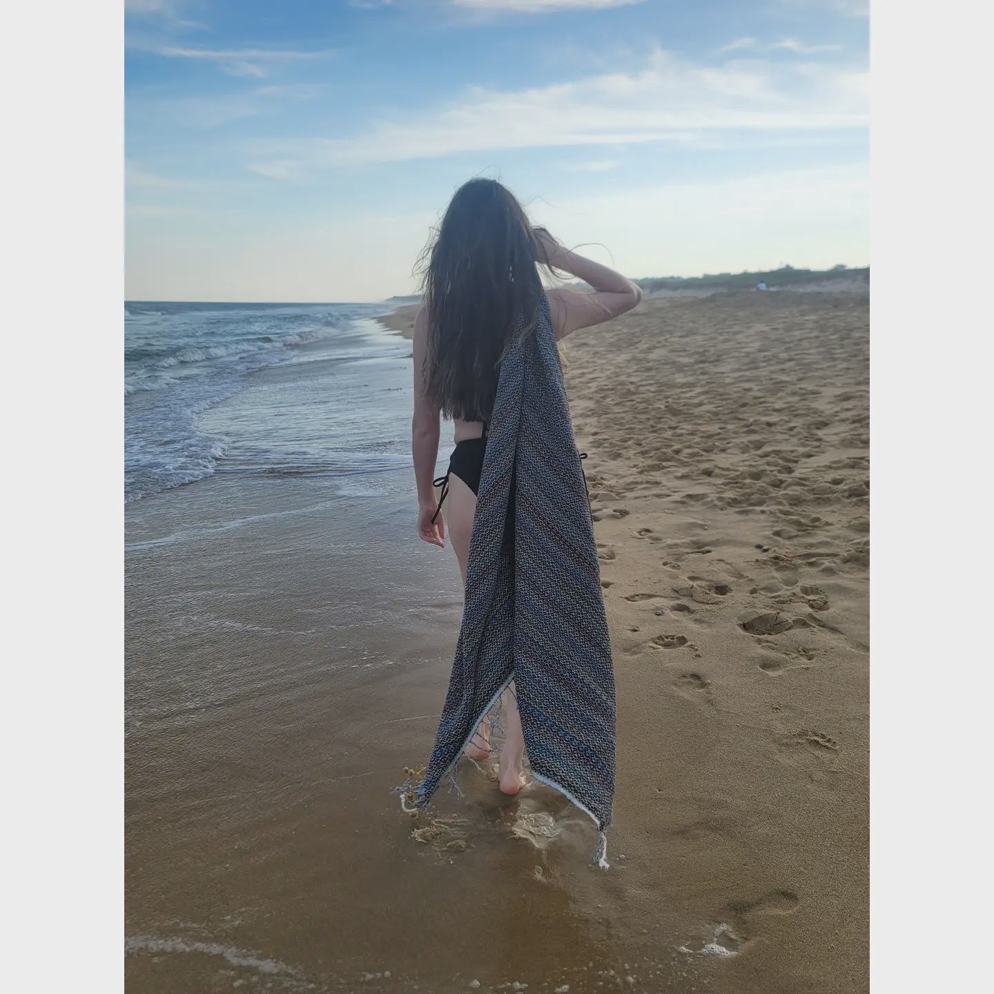 Kalkedon Turkish Towel - Handwoven Beach Towel, Color: Black