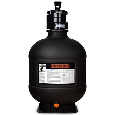 BLACK + DECKER 24" Sand Filter Tank w/ 2" 6-Way Valve &amp; Pedestal Base