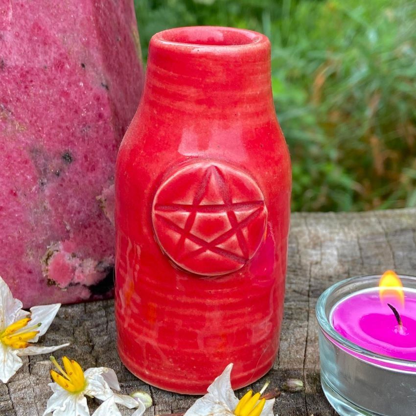 Luna Ignis Ceramic  Large Witch Bottle Red For Fire