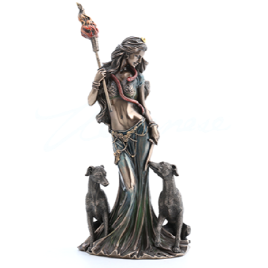 Hecate Greek Goddess of Magic with Her Hounds (9.5 inches high)