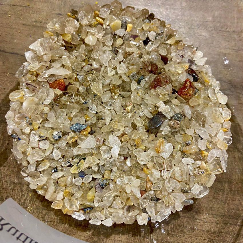 Golden Rutilated Quartz Chips 1oz (Crystal Chip Bar)