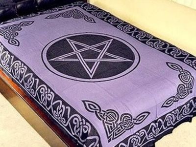 Cotton Tapestry - Pentacle (Purple/Black) - 72"x108"
