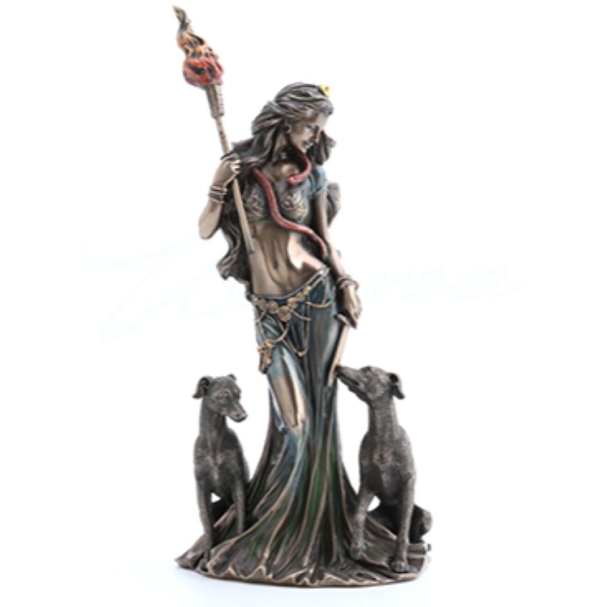 Hecate Greek Goddess of Magic and Her Hounds (9-1/4 inch)