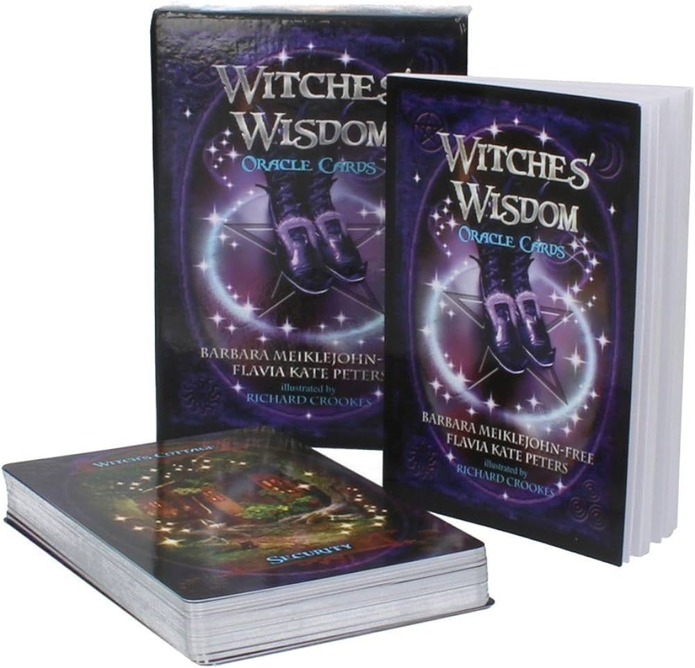 WITCHES&#39; WISDOM ORACLE CARDS (48-card deck &amp; guidebook)