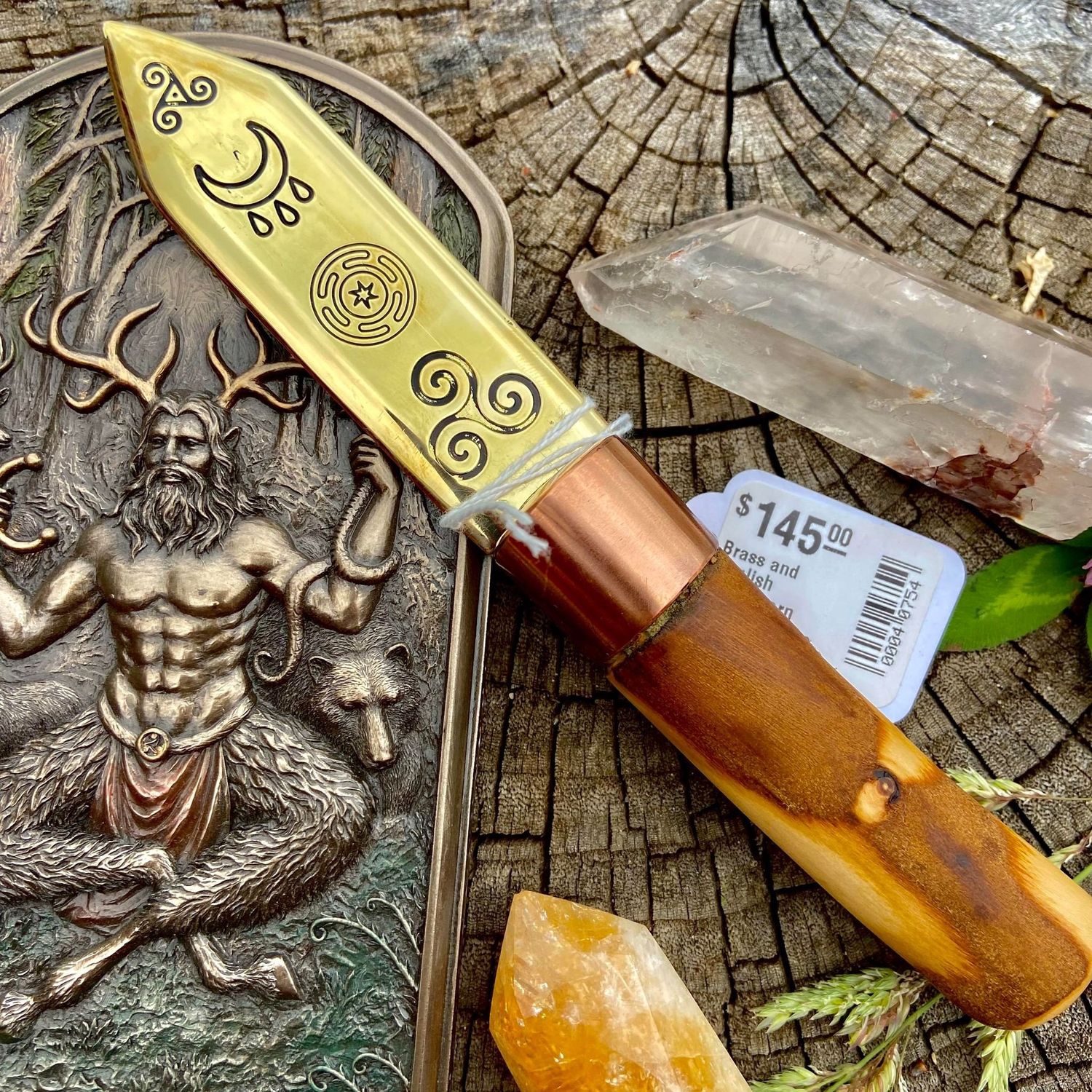 Brass and English Blackthorn Queen Of The Fey Athame