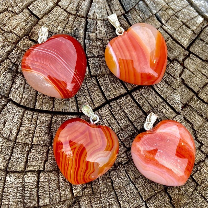 Carnelian Heart Pendant Amulet