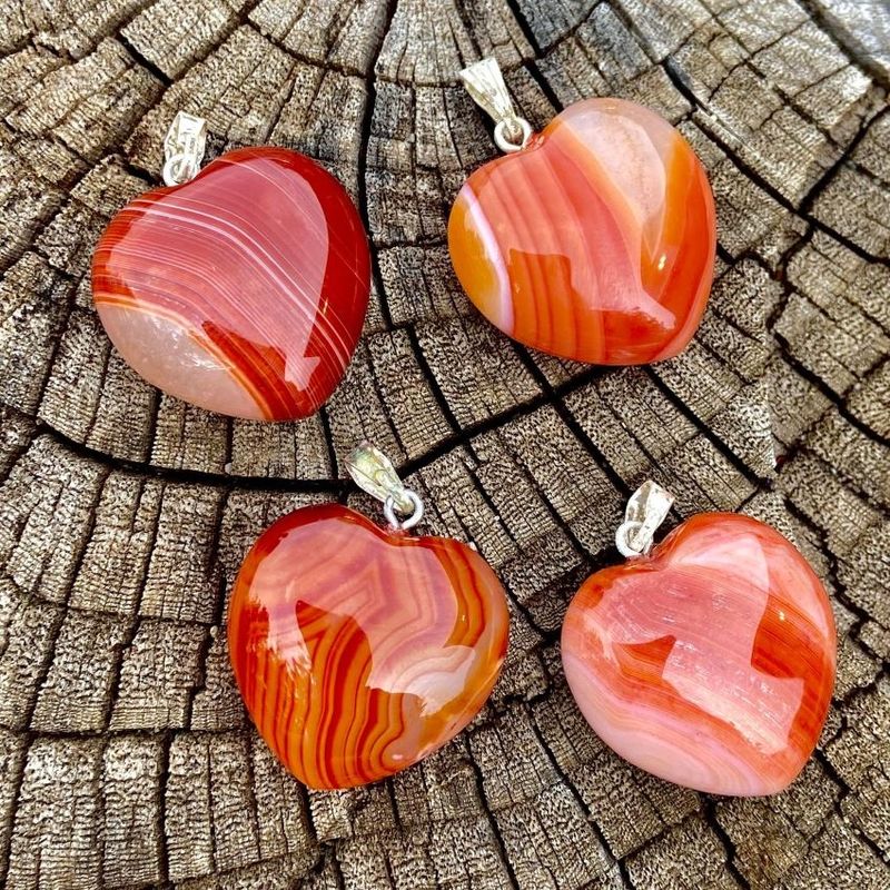 Carnelian Heart Pendant Amulet