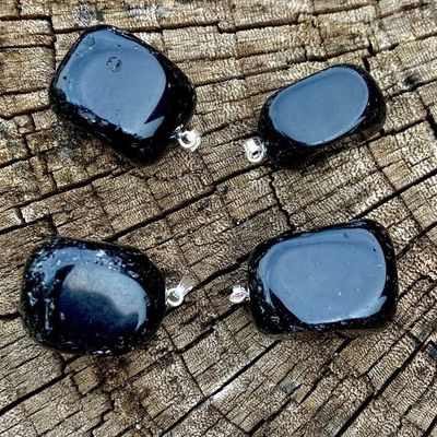 Tumbled Obsidian Pendant Protection Amulet