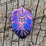 Luna Ignis Hand Forged Unique Crying Moon Leaf Amulet Pendant