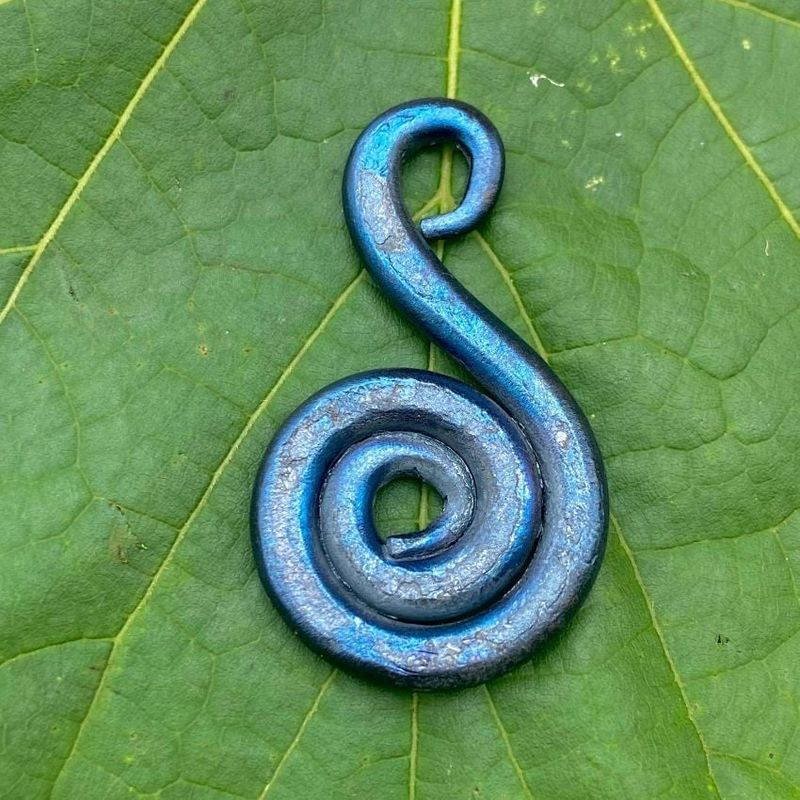 Luna Ignis Colorized Iron Celtic Spiral Teardrop Amulet Pendant