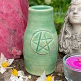 Luna Ignis Ceramic  Large Witch Bottle Green For Earth