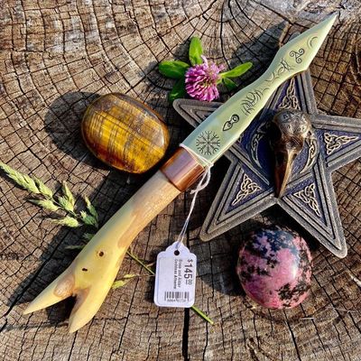 Brass and Alder Goddess Athame