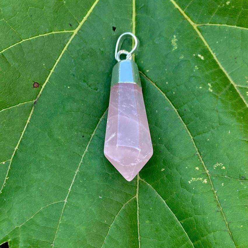 Rose Quartz Teardrop Love Pendant Amulet