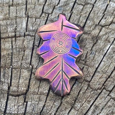 Luna Ignis Hand Forged Unique Hecate Wheel Oak Leaf Amulet Pendant