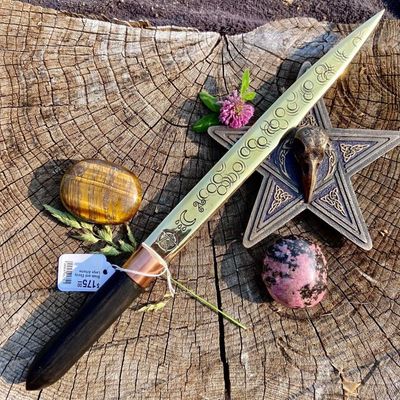 Brass and Ebony Large Athame
